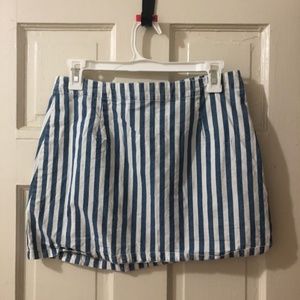 forever 21 blue and white striped skirt